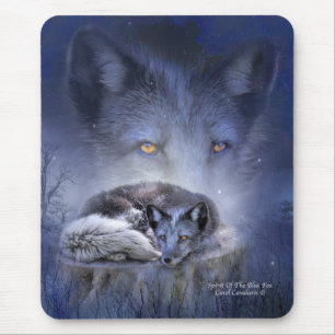 Geist der blauer Fox-Kunst Mousepad
