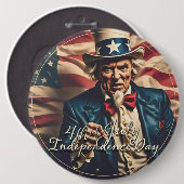 Geist der Freiheit in Rot, Weiß und Blau Button (Vorne & Hinten)