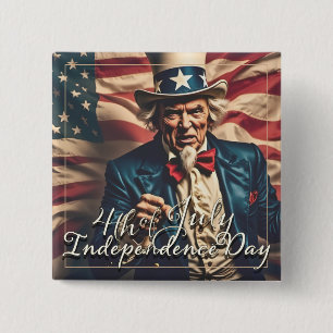 Geist der Freiheit in Rot, Weiß und Blau Button