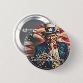 Geist der Freiheit in Rot, Weiß und Blau Button (Vorne & Hinten)