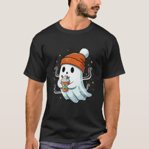 Geist, der Kaffee trinkt, lustiges Halloween-Koste T-Shirt