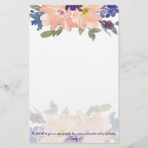 Geist der Macht rosa Wasserfarbe floral Briefpapier
