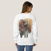 Geist der Prärie: Heiliger Büffel Sweatshirt (Schwarz voll)
