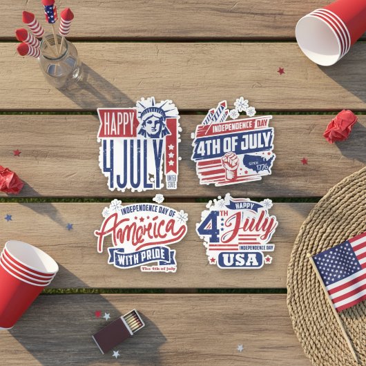 Geist der Unabhängigkeit: Patriotischer 4. Juli Aufkleber