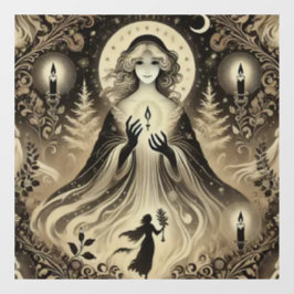 Geist der Weihnachts vergangene Kerze Fensteraufkleber