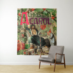 Geist-der-Weihnachtsgeschenk-Illustration Scrooge Wandteppich