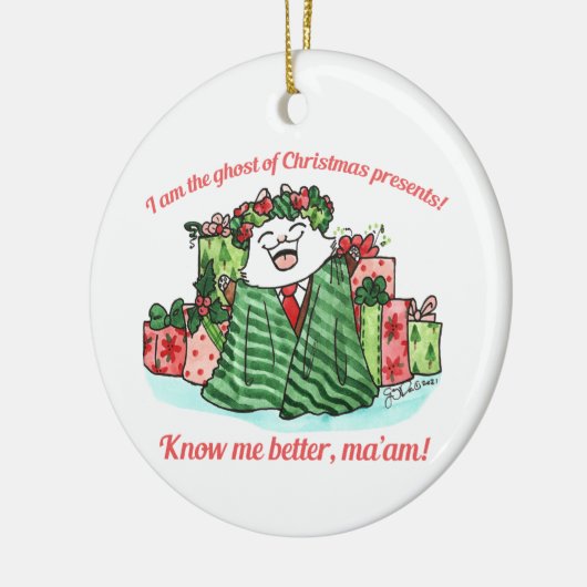 Geist der Weihnachtsgeschenke Keramik Ornament (Links)