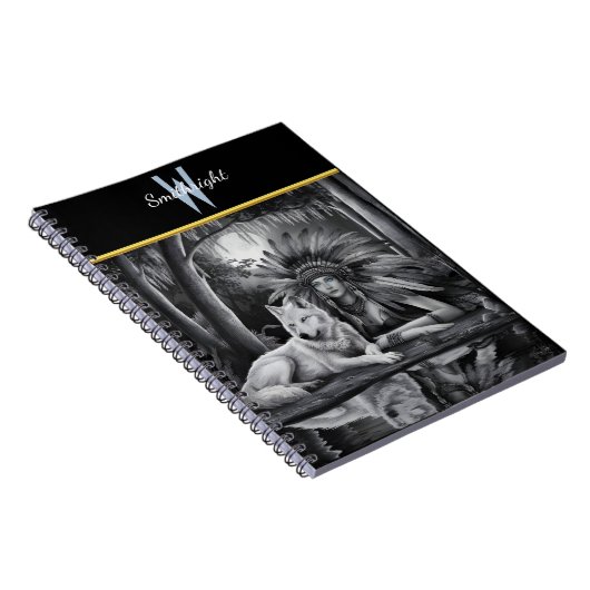 Geist der Wildnis: Indische Frau und Wolf Notizblock (Rechte Seite)