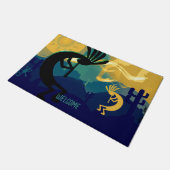 Geist der Wüste Kokopelli Aquamarine Landschaft Fußmatte (Schrägansicht)
