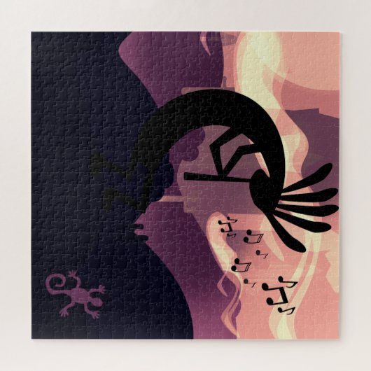 Geist der Wüstenlandschaft Kokopelli Erdton 3 Puzzle (Horizontal)