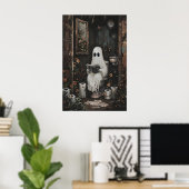 Geist, der Zeitung auf Toilette liest, Dunkel Poster (Heimbüro)