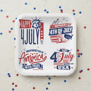 Geist des Amerikanischen Unabhängigkeitstags der U Pappteller