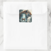 Geist des Dschungels Quadratischer Aufkleber (Tasche)