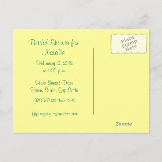 Geist des Frühlings Jugendstil Bridal Postkarte (Rückseite)