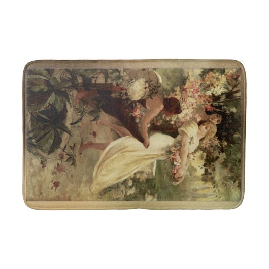 Geist des Frühlings von Alphonse Mucha Badematte (Vorderseite)