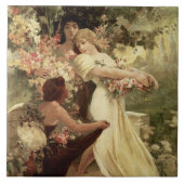 Geist des Frühlings von Alphonse Mucha Fliese (Vorderseite)
