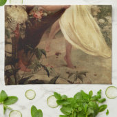 Geist des Frühlings von Alphonse Mucha Geschirrtuch (Gefaltet)