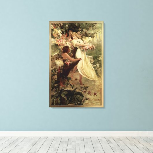Geist des Frühlings von Alphonse Mucha Leinwanddruck (Insitu (Holzboden))