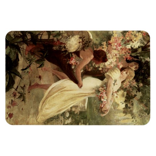 Geist des Frühlings von Alphonse Mucha Magnet (Horizontal)