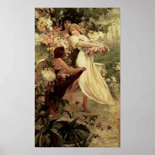 Geist des Frühlings von Alphonse Mucha Poster (Vorne)
