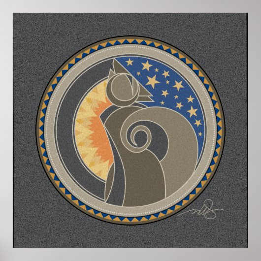 Geist des grauen Coyote-Hintergrunds Poster (Vorne)