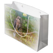 Geist des Hawk-Geburtstags Große Geschenktüte (Rückseite Schrägansicht)