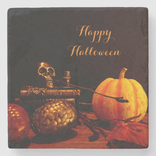 Geist des Herbstes - Stillleben Steinuntersetzer (Vorderseite)