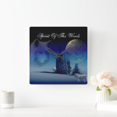 Geist des Holzes Quadratische Wanduhr (Zuhause)