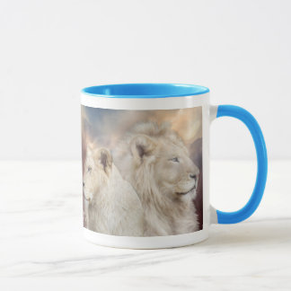 Geist des Lichtes - weiße Löwe-Kunst-Tasse Tasse