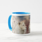 Geist des Lichtes - weiße Löwe-Kunst-Tasse Tasse (Vorderseite Links)