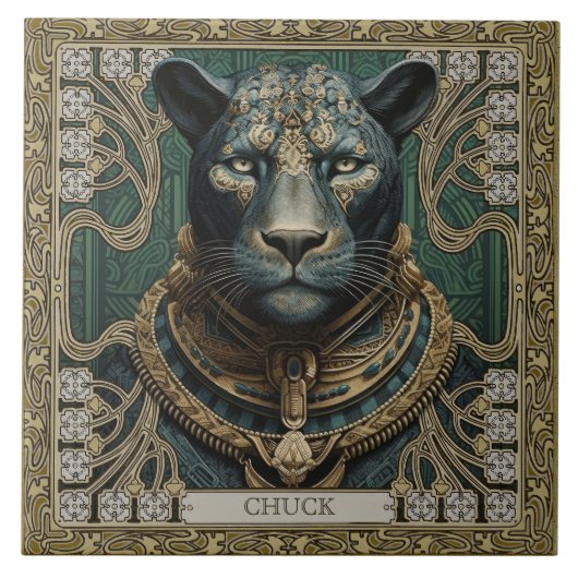 Geist des Personalisierten Panther-Stammes Fliese (Vorderseite)
