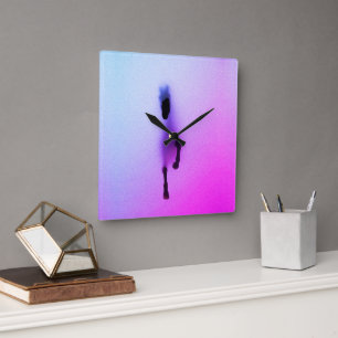 Geist des Pferdes - Abstrakte Mauer Kunst Quadratische Wanduhr