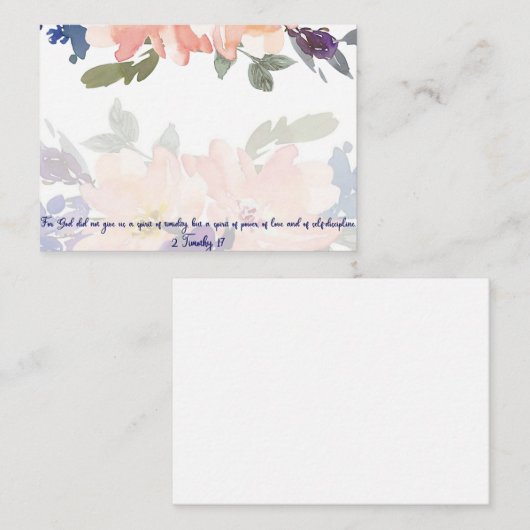 Geist des Powers Aquarellblumen Christlich Anmerku Mitteilungskarte (Vorne/Hinten)