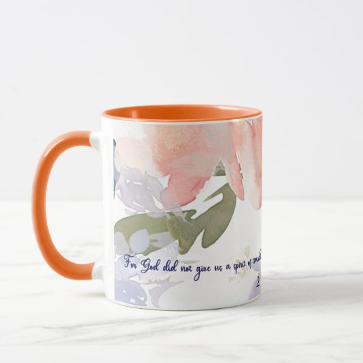 Geist des Powers Aquarellblumen Christlich Tasse (Links)