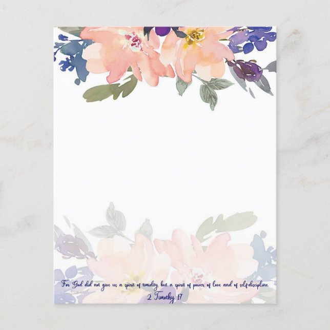 Geist des Powers Rosa Aquarellfarben, floraler Hin (Vorderseite)