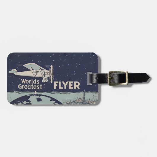 Geist des St. Louis-Flyers mit QR-Code Gepäckanhänger (Vorderseite horizontal)