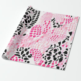 Geist des Stammes: Rosa, Schwarz und Weiß Geschenkpapier
