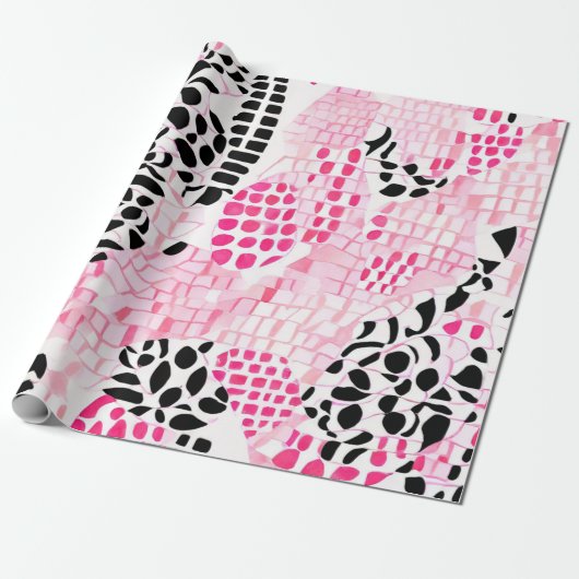 Geist des Stammes: Rosa, Schwarz und Weiß Geschenkpapier (Ungerollt)