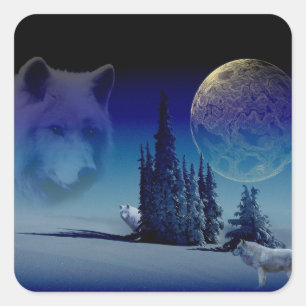 Geist des Waldes Quadratischer Aufkleber