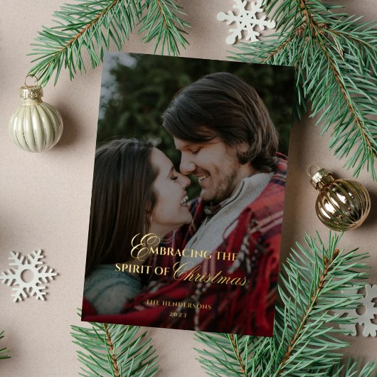 Geist des Weihnachtsgolds Folien Feiertagskarte