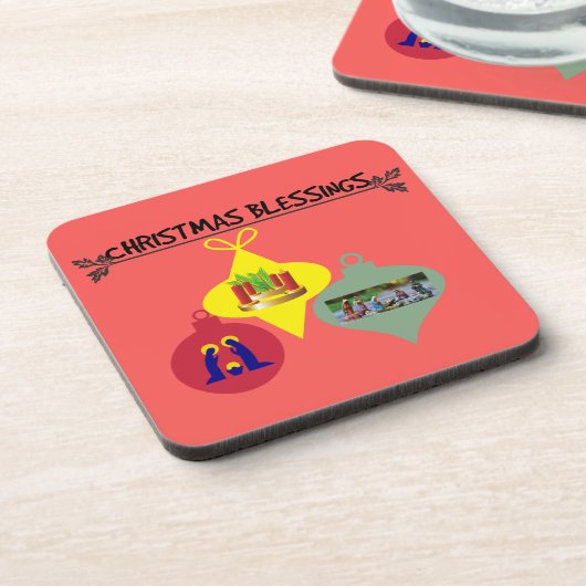 Geist des Weihnachtstrios religiöser Ornamente Untersetzer (Linke Seite)