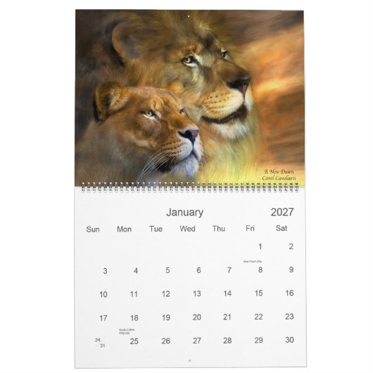 Geist des wilden Kalenders der Löwe-2011 Kalender (Jan 2027)
