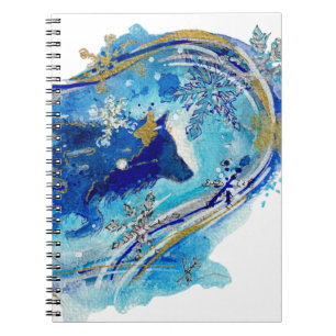 Geist des Wintersturm Wolf Aquarell Notizblock