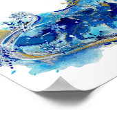 Geist des Wintersturm Wolf Aquarell Poster (Ecke)