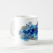 Geist des Wintersturm Wolfs Aquarell Kaffeetasse (Vorderseite Links)