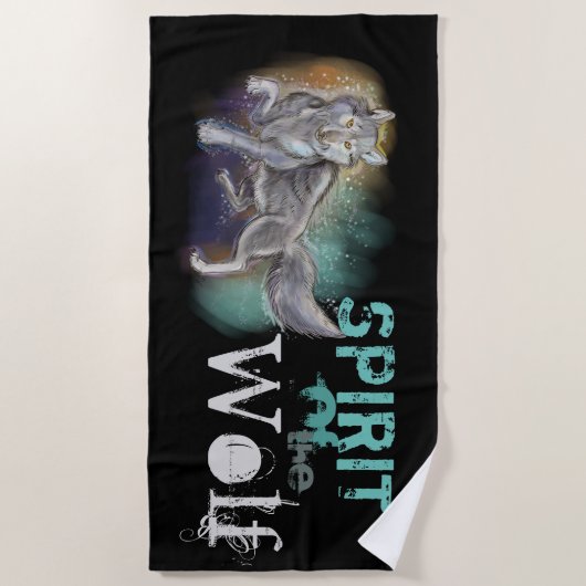 Geist des Wolfs Strandtuch (Vorderseite)