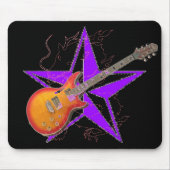 Geist-Drache-lila Stern-bernsteinfarbige Gitarre Mousepad (Vorne)