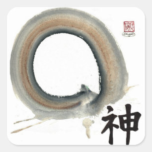 Geist Enso, Kanji für Geist Quadratischer Aufkleber