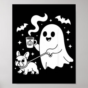 Geist gehender Hund Französische Bulldogge Kaffee Poster