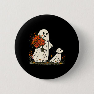 Geist gehender Hund Gruseliger lustiger Halloween- Button